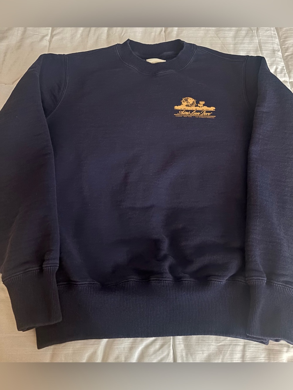 Aime Leon Dore Navy Blue Unisphere Crewneck Sweatshirt Size XS